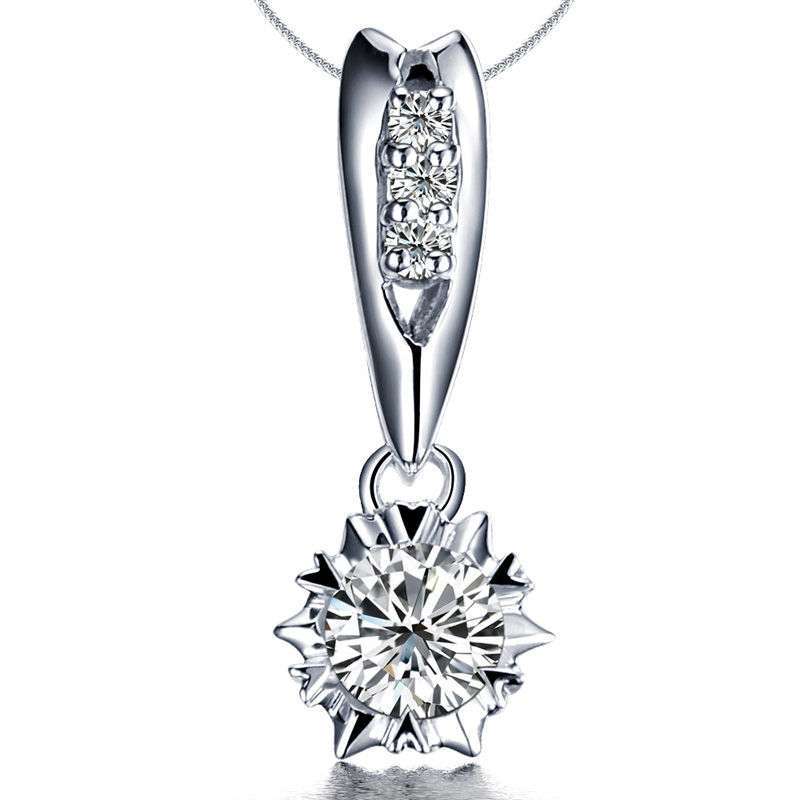 喜钻 32分18K金 SI IJ色钻石结婚吊坠 J0306 喜