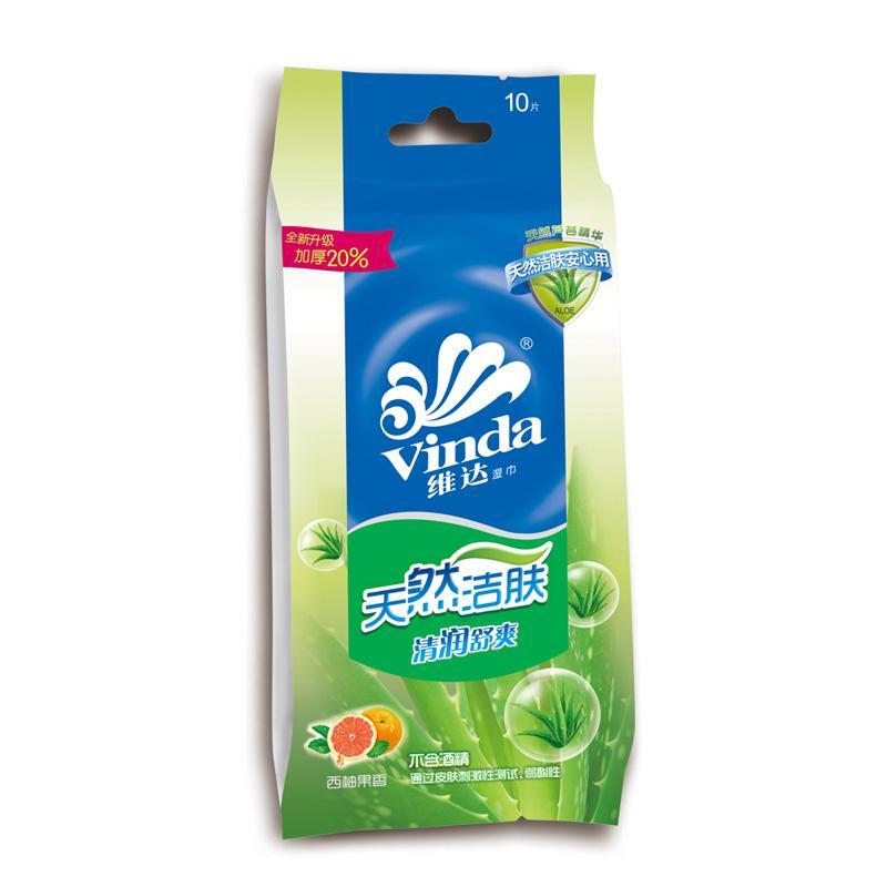维达（Vinda） 去菌湿巾 10片独立装*1包（柠檬果香）