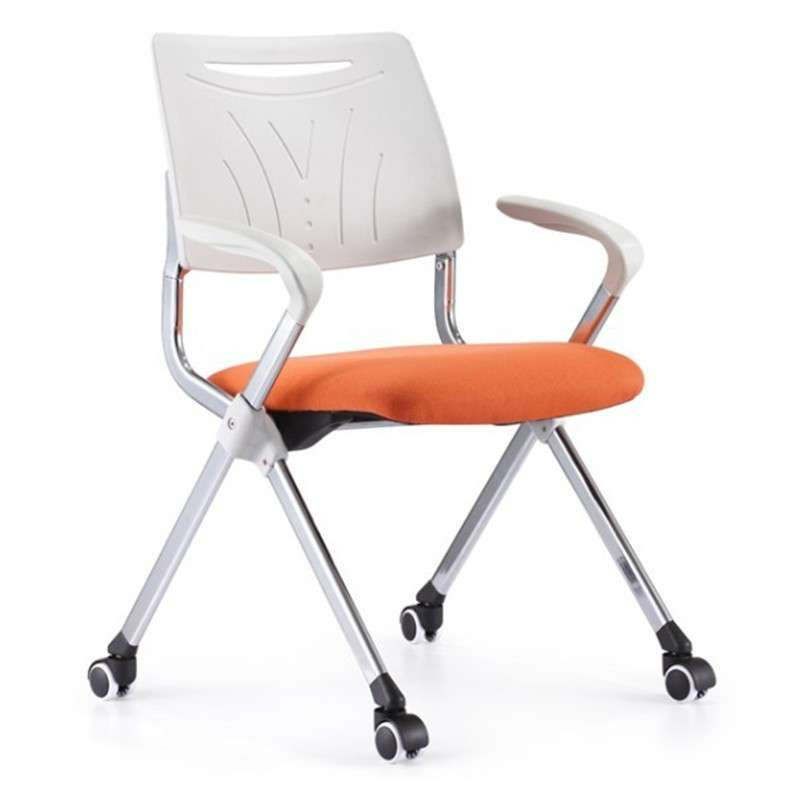 好环境办公家具办公椅固定带轮子会议椅电脑椅折叠办公椅学习椅职员椅 桔色