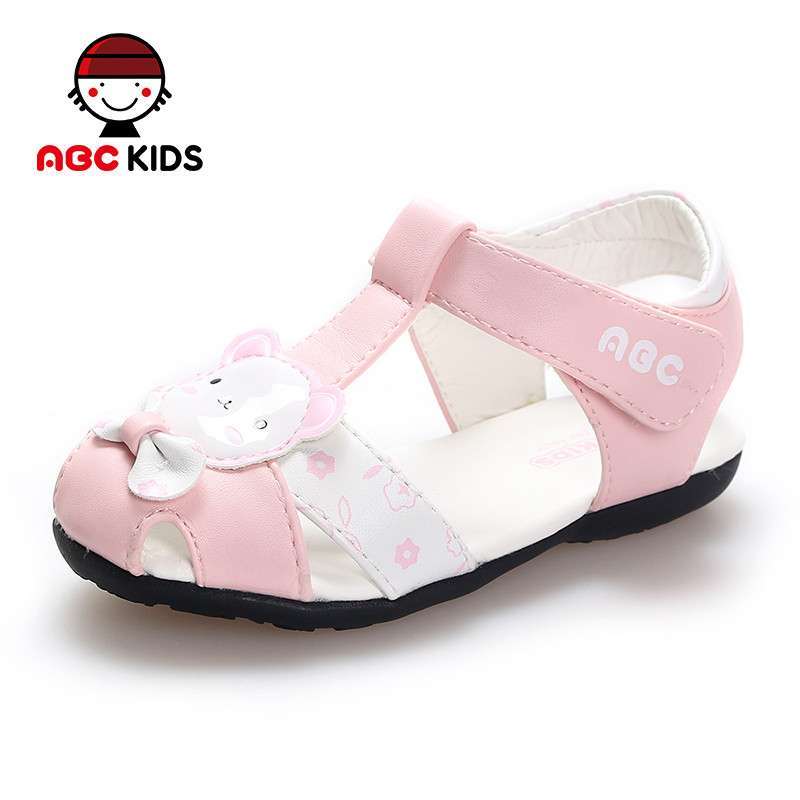 ABC童鞋女童单鞋 夏季新款正品包头宝宝儿童凉鞋P2211552D 粉色 20码/12.8cm