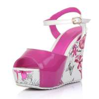 蓝色歌德 夏季松糕鞋厚底鞋 防水台坡跟凉鞋高