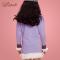 女童毛衣 新款 女大中童长款针织线衫全棉 儿童打底衫套头衫LFR1216502淡紫色 130cm
