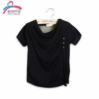 新妈心宝男童短袖 全棉个性潮T后背网纱骷髅头