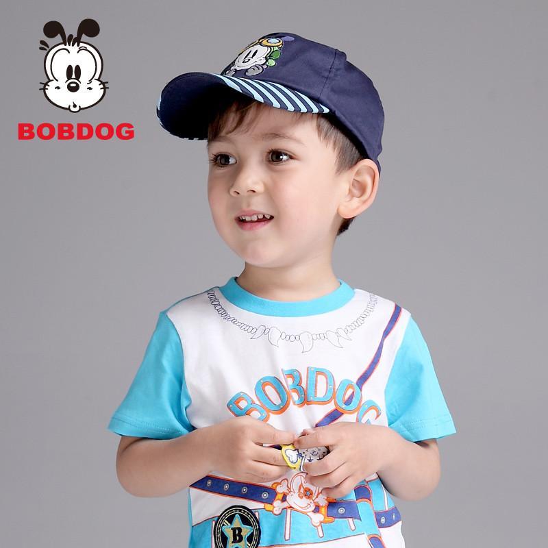 巴布豆(BOBDOG)2014新款男童帽子春夏遮阳帽鸭舌帽儿童棒球帽太阳帽童帽藏青 3-6岁