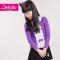 笛莎秋新款女童装甜美蕾丝T恤1415149 紫色 100cm