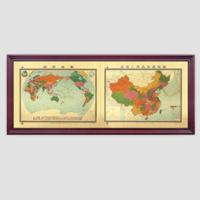 送学校礼铜板画、铜版装饰彩绘地图、中国世界