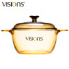 康宁(VISIONS)锅具套装晶彩透明玻璃锅双耳汤锅耐冷热温差两件组1.5L+2.25L
