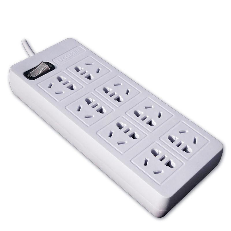 优科曼8插位带开关插座插排CM-V8K电源接线