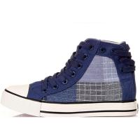 上海回力鞋夏季 高帮女鞋韩版格纹潮鞋 帆布鞋