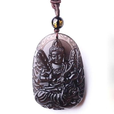 天然黑曜石吊坠大势至守护神十二生肖男女士款