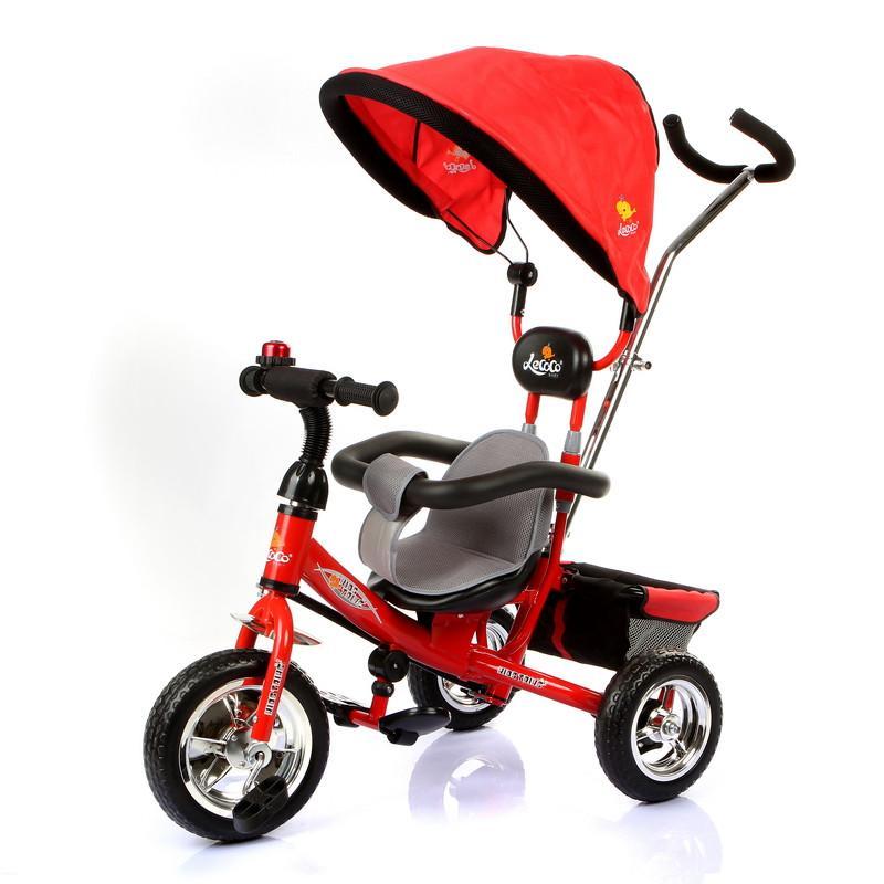 Lecoco乐卡 儿童三轮车脚踏车宝宝童车手推婴儿自行车带刹车 雷曼Raman系列 玫瑰红