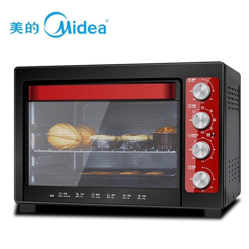 美的(Midea) 电烤箱 T3-L383B 红色 38L 旋转烤叉 热风对流 发酵 上下管独立控温