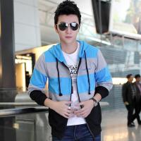 男士长袖连帽卫衣条纹韩国版修身青少年高中大