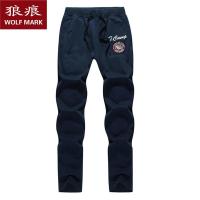狼痕 新款品牌加绒春秋直筒运动裤 宝蓝色 3XL