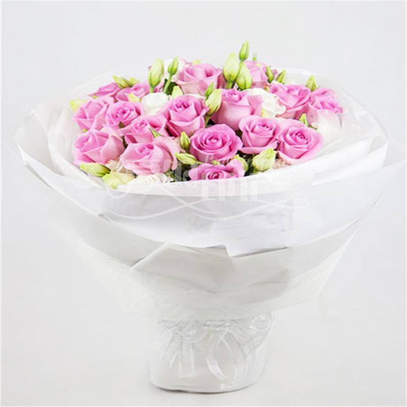 19朵粉玫瑰 粉玫瑰花束图片,高清实拍图