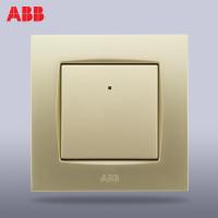 abb开关插座开关面板钢框由艺珍珠金色一开单控带led灯au176-pg