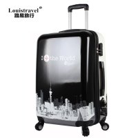 Louis travel 黑白双色涂鸦24寸拉杆箱万向轮行