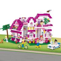 小鲁班 开心<em>小镇</em>拼装积木 <em>女生版</em>粉色梦想拼插