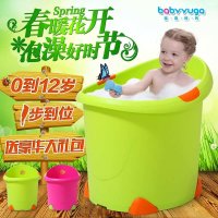 宝贝时代 婴儿洗澡盆大号婴儿浴盆加厚儿童洗