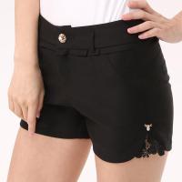 荷莎<em>2015</em>夏季新款韩版大码<em>女士休闲短裤</em> <em>黑色</em>