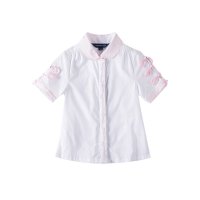 女童短袖衬衫2015夏装新款美式小精英儿童纯