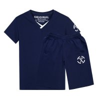 古德朗 夏2015新款男纯棉圆领短袖T恤套装青