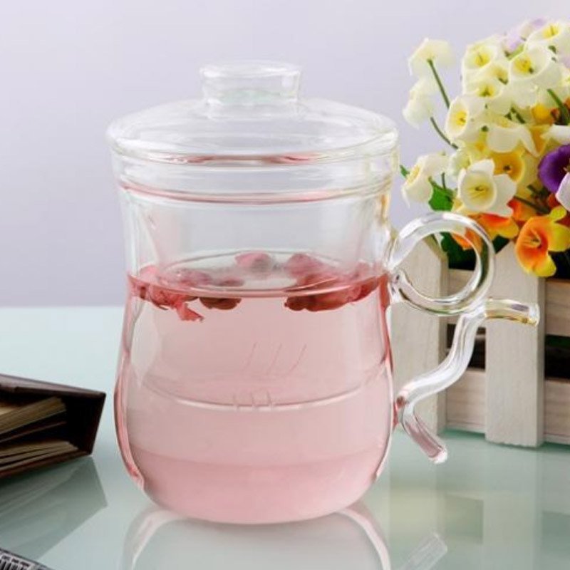 【红兔子系列】玻璃花茶杯 过滤三件套 泡茶杯