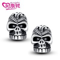 银斯妮 骷髅耳钉男泰银复古摇滚骷髅耳钉 霸气狂野男耳饰 银色【报价大全、价格、商铺】-苏宁易购开放平台