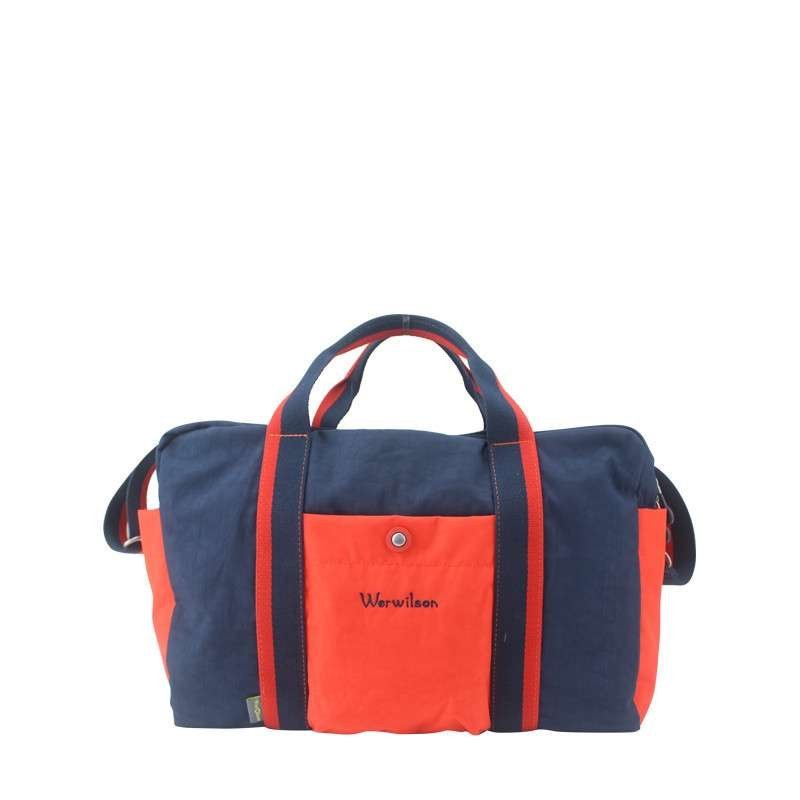 werwilson/威尔逊 22137-7 深兰配桔红 官方正品新款手提单肩旅行袋休闲女提包