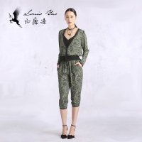 白鹿语2015夏装新款女长袖短款<em>印花开衫雪纺</em>