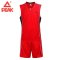 匹克篮球服套装男夏季比赛训练服球衣队服透气运动服印号 F733001 大红/黑色 XXL