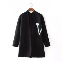 女装<em>2015</em>秋新款<em>韩版宽松</em>大板中长款印花<em>毛衣</em>