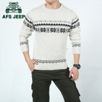 2015AFS <em>JEEP</em>秋冬季<em>战地吉普</em>男式<em>毛衣外套</em>