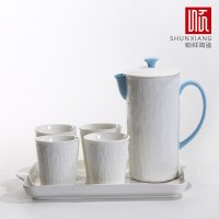 顺祥 陶瓷水具茶杯茶壶健康白瓷茶具陶瓷水具