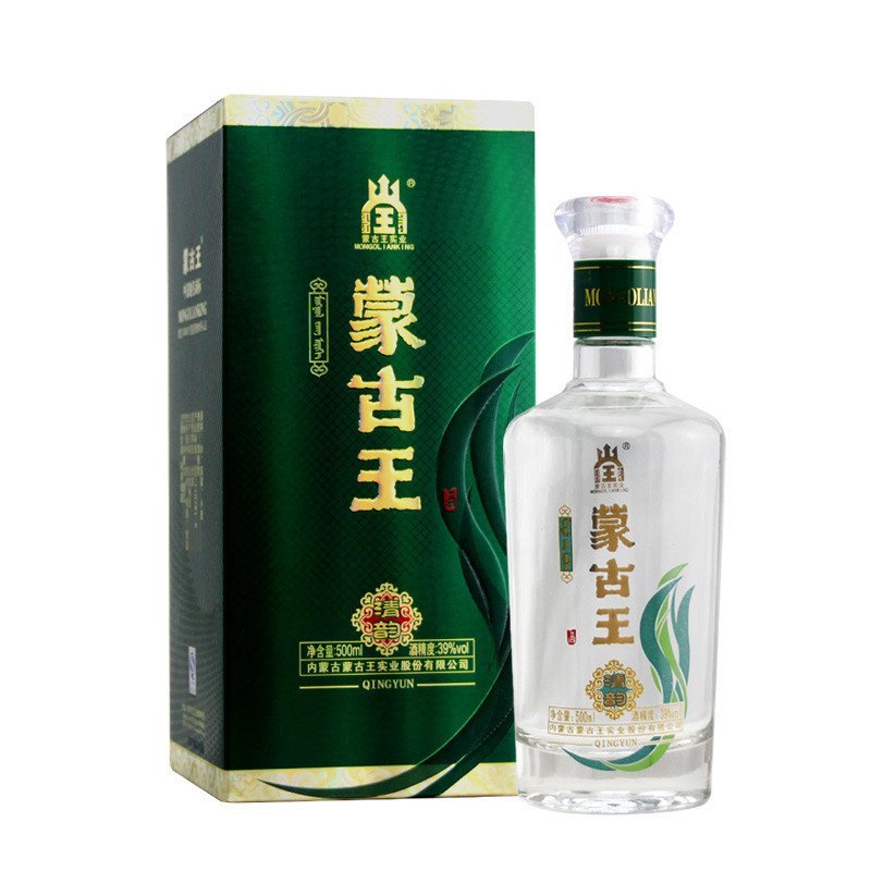 新品!蒙古王清香型清雅39度低度白酒蒙族口味草原白酒500ml