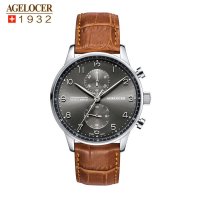瑞士名表艾戈勒agelocer手表男士钢带手表商务