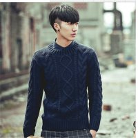 <em>丹杰仕2015秋冬</em>新款 圆领毛衣酒红色 男 <em>外套</em>男