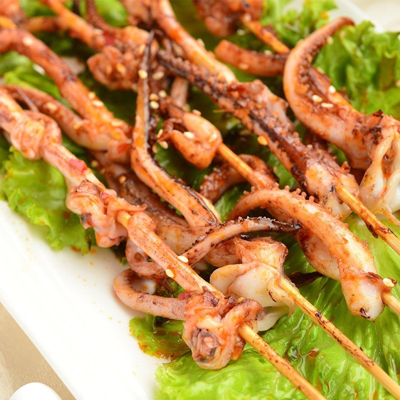 【蓝越系列】【蓝色海洋】蓝越 铁板烤鱿鱼 鱿鱼头串 鱿鱼串 40g\/串×25串图片,高清实拍图-苏宁易购