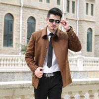 秋冬男士呢子大衣<em>中长款羊毛呢外套男</em>商务休闲