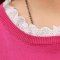 米纱2015秋装新款女装宽松圆领刺绣长袖大码毛衣打底针织衫501 M 粉红色