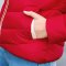 米纱2015冬季新款韩版时尚清新修身短款立领连帽羽绒棉服外套8603 L 红色