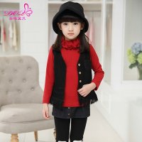 童装<em>秋装女童</em>公主套装韩版儿童时尚<em>马甲</em>长袖打