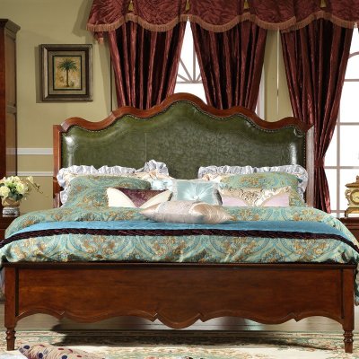 【床 】惠宜 小美式双人床1.8米实木床 卧室真