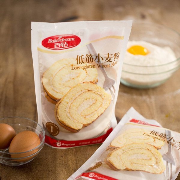 【安琪酵母食品专卖店】百钻低筋小麦粉500g 蛋糕粉饼干等烘焙原料低粉 低筋面粉 -苏宁易购