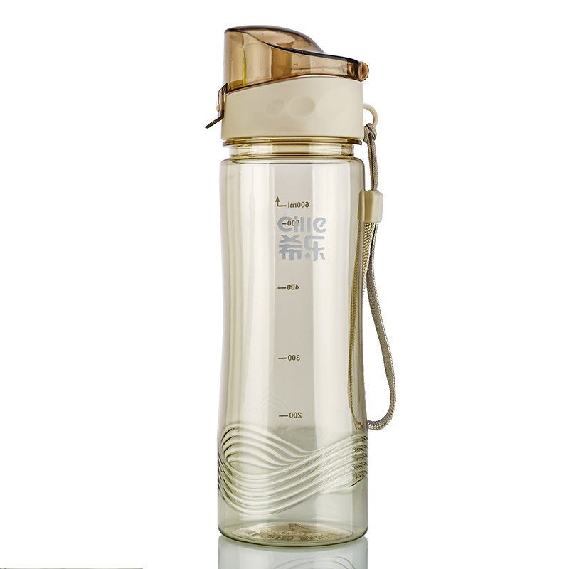 【希乐系列】希乐太空杯带盖创意随手杯户外学生水杯男女便携塑料运动健身水壶 咖啡色图片,高清实拍图-苏宁易购