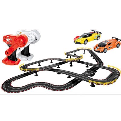 儿童玩具汽车双人竞技轨道车手摇发电路赛车电