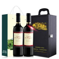 法国进口红酒礼盒 瑞纳伯爵干红葡萄酒2支礼品