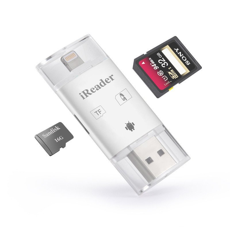 包邮苹果ipad iphone专用读卡器 SD\/TF三合一