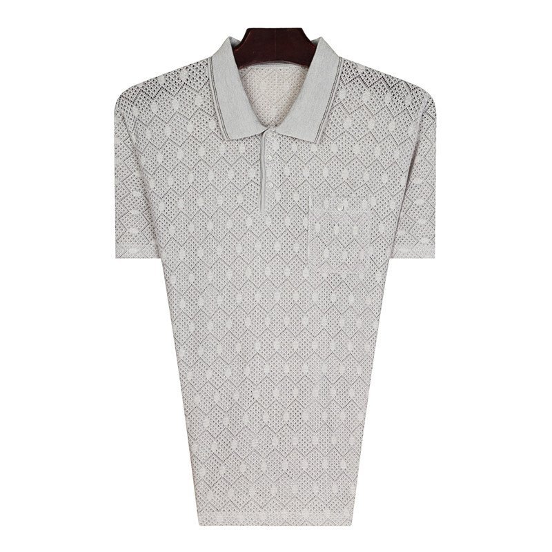 【溪谷花开系列】夏季新款中老年短袖t恤男夏