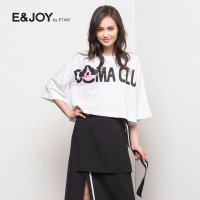 艾格E&Joy2016夏装短款印花中袖T恤女1608